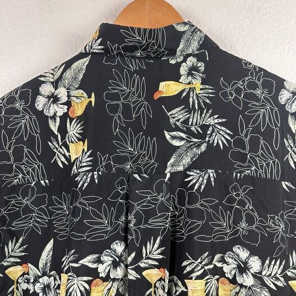 Summa Men's Size M Silk Button Up Hawaiian Aloha Shirt Tropical Cocktail Print‎ - Picture 4 of 10